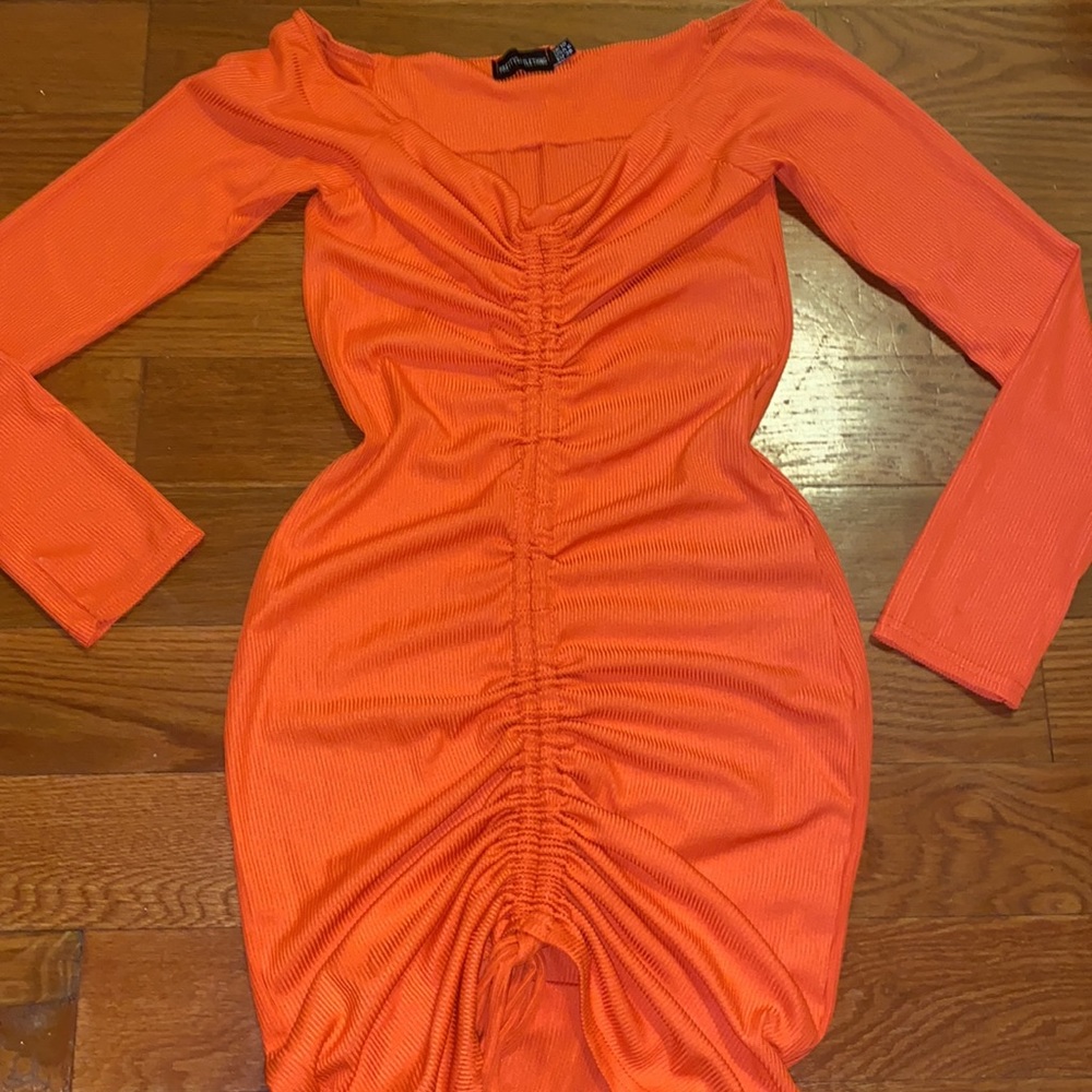 Off shoulder Orange Little Long sleeve dress🍊 - Picture 2 of 2